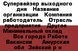 Супервайзер выходного дня › Название организации ­ Компания-работодатель › Отрасль предприятия ­ Другое › Минимальный оклад ­ 5 000 - Все города Работа » Вакансии   . Амурская обл.,Зейский р-н